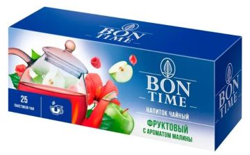 Продукты, Чай Bontime пакетированный Малина 25 пакетиков 37г 1/24