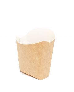 Коробка бумажная для картофеля фри 120х50х130мм крафт ламинированный НЕПЛАСТИК 50/400