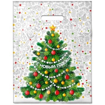 НГ Пакет с вырубной ручкой (30х40)-60 ПВД Каникулы 50/500