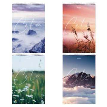 Блокнот 80л А4 198х297мм клетка гребень жесткая подложка BRAUBERG Calm 1/4/24