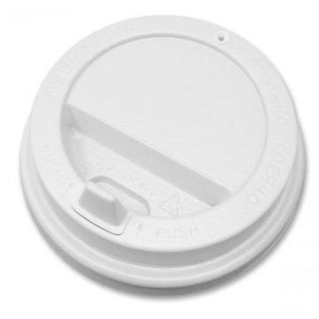 Крышка для бумажных стаканов d 80 мм с закрытым питейником белая UPAX-UNITY 50/2000