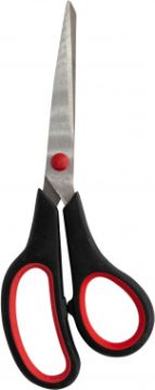 Ножницы 190мм метал черно-красные вставки европодвес Ergo Buro 1/12/120