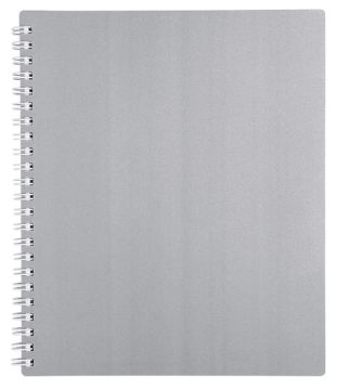 Тетрадь 80л А5 клетка спираль пластик обложка METALLIC Серая Хатбер 1/56