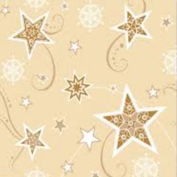 Салфетки (33х33) 3-сл Звезды на ванили (20) 1/15
