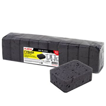 Губка для посуды (10шт) 95х70х35мм черная BIG BLACK ЛАЙМА 1/32 