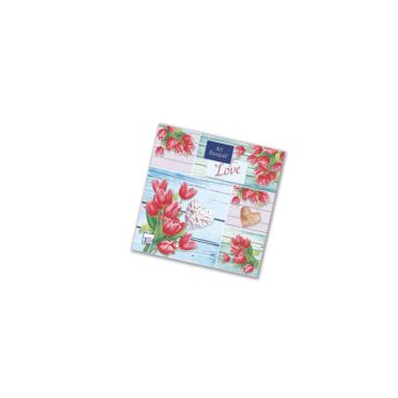 Салфетки (33х33) 3-сл Арт Букет Коллаж из тюльпанов (20) 1/12