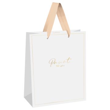 Пакет подарочный бумажный (18х23х10) матовый MESHU White elegance 1/12