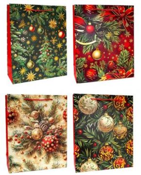 НГ Пакет подарочный бумажный (18х23х10) Праздничное настроение 1/12