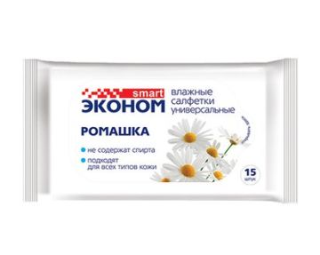Салфетки влажные Эконом Smart Ромашка (15) 1/108