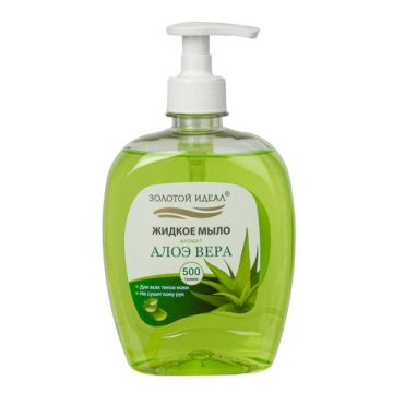 Мыло жидкое 500мл с дозатором Алоэ Вера Золотой Идеал 1/12