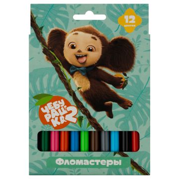 Фломастеры 12цв смываемые картон Мульти-Пульти Чебурашка-2 1/17