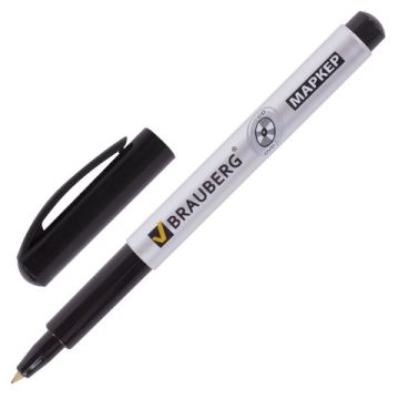 Маркер для CD и DVD черный 1мм тонкий наконечник BRAUBERG 1/10