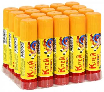 Клей-карандаш 15г обесцвечивающийся цветной Каляка-Маляка 1/20/360