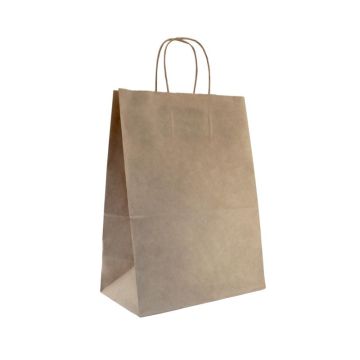 Пакет бумажный крафт с кручеными ручками 220х130х285 70 гр/м2 Экокрафт 300/300