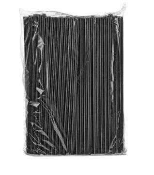 Трубочки для коктейля 240х8 с гофрой черные (100шт) 1/48