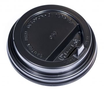 Крышка для бумажных стаканов d 90 мм с закрытым питейником черная РП 50/800