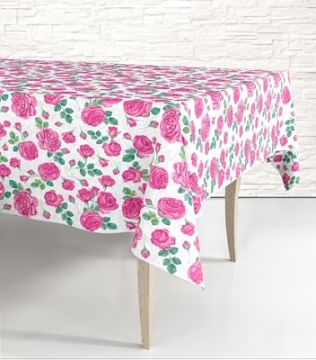 Скатерть полиэтиленовая 120х180см Розовые Розы 1/50
