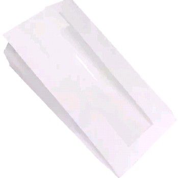 Пакет бумажный белый 140х60х250 ОДП 40гр/м с окном овал 3000/3000