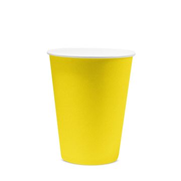 Стакан бумажный для горячего 350мл d-90 Желтый 50/800