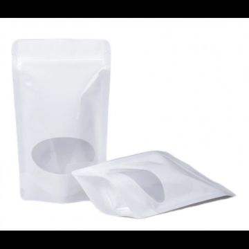 Пакет Дой-Пак Zip-Lock белый  220х300 (40+40) №57 с овальным окном 100/600 