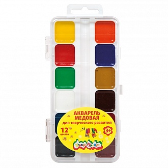 Краски акварельные 12цв медовые Каляка-Маляка 1/12