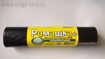 Мешок для мусора 240 л рулон ПВД (90х130)-30 Ромашка Стандарт (10 шт) 1/12