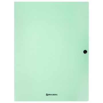Папка-конверт А4 с кнопкой 600мкм 3 клапана ассорти BRAUBERG Pastel 1/8/96