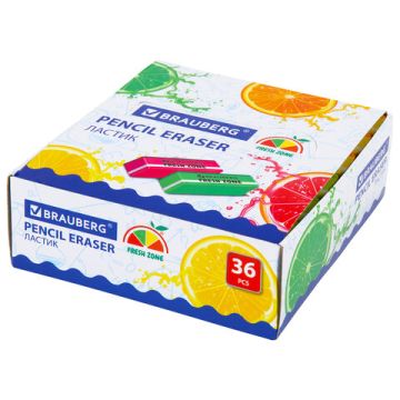 Ластик 60х18х12мм большой, скошенный, цвет ассорти 1/36