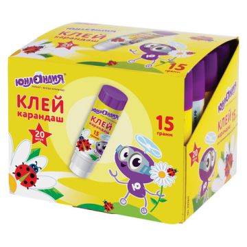 Клей-карандаш 15г улучшенный ЮНЛАНДИЯ 1/20