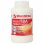 Клей ПВА 1кг универсальный бумага картон дерево BRAUBERG 1/6
