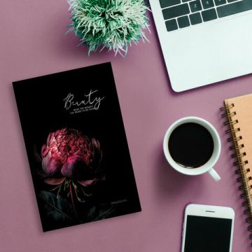 Ежедневник А5 145х215мм 160л недатир ламинированная обложка с фольгой STAFF Пион 1/18