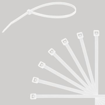 Хомуты (стяжки) нейлоновые 3,6 мм х 200 мм комплект 100 шт SONNEN белые 1/50/150 (клиент)