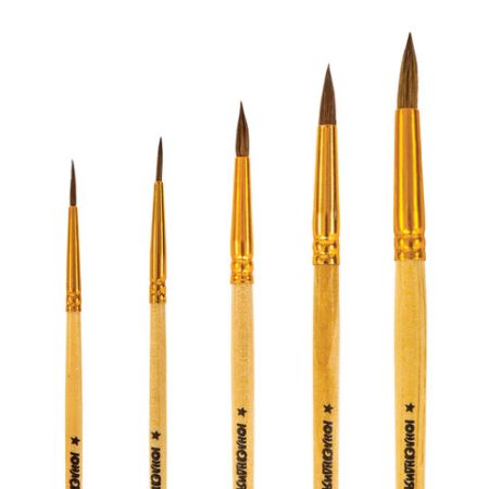 Кисти НАБОР 5шт ПОНИ, круглые № 1,2,3,4,5 блистер ЮНЛАНДИЯ 1/12