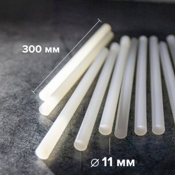 Клеевые стержни диаметр 11мм длина 300мм прозрачные (16 шт) BRAUBERG 10/50  (Клиент)