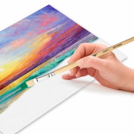 Кисть щетина плоская №8 ПИФАГОР 1/30/1200