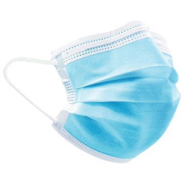 Маски медицинские, комплект 100шт 3-х сл одноразовые голубые ГЕКСА 1/20 (клиент)
