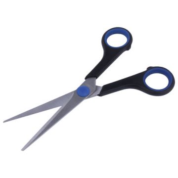 Ножницы 165мм метал черно-синие вставки европодвес Soft Grip Brauberg 1/12