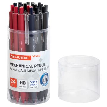 Карандаш мех. 0,5мм НВ soft-touch корпус BRAUBERG VIVID 1/24