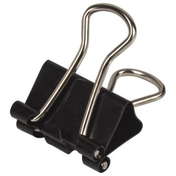 Зажимы для бумаг 15мм на 45л (12шт) черные в картонной коробке Brauberg 1/12