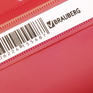 Скоросшиватель пластиковый BRAUBERG А4 140/180мкм красный 1/10 (Клиент)