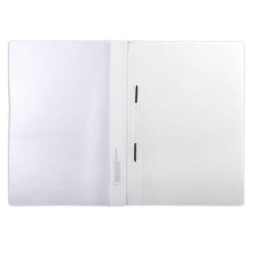 Папка скоросшиватель с прозр верхн лист BRAUBERG, А4, 140/180 мкм, перфор.,белый 1/10/400