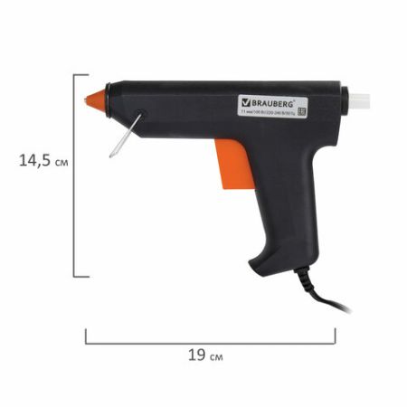 Клеевой пистолет 100 Вт для стержня 11мм в блистере BRAUBERG 1/12/24 (Клиент)