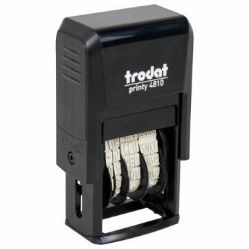 Датер-мини месяц буквами оттиск 20х4мм синий TRODAT 4810 корпус черный 1/10/1680 (клиент)