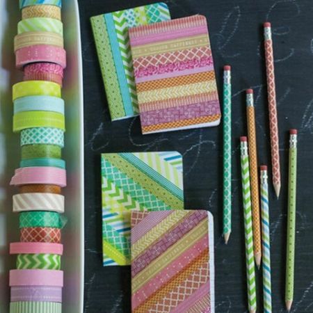 Клейкие WASHI-ленты д/декора с фольгой ЧЕРН ЗОЛОТО 15мм*3м 7шт рисов бумага ОСТРОВ СОКРОВИЩ