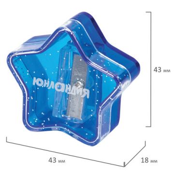 Точилка с контейнером  пластиковая корпус ассорти ЮНЛАНДИЯ 1/24/720