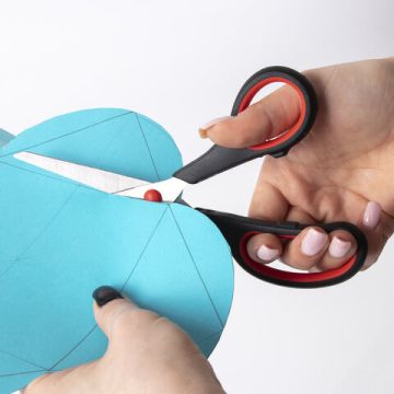 Ножницы 195мм метал черно-красные вставки европодвес в чехле Everday Staff 1/12