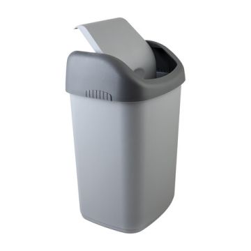 Ведро-контейнер для мусора 14л+КРЫШКА серое (в55хш30хг28см) 1/10 (Клиент)