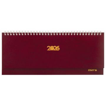 Планинг настольный 2026 64л гребень бумвинил бордовый STAFF 1/40 (Клиент)