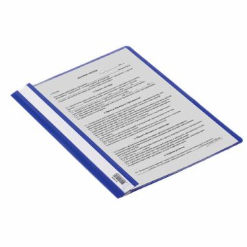 Папка скоросшиватель с прозр верхн лист BRAUBERG А4 синий 1/25/400