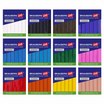 Глина полимер запекаемая НАБОР 12 цветов по 20г в пакете BRAUBERG ART CLASSIC 1/5 (Клиент)